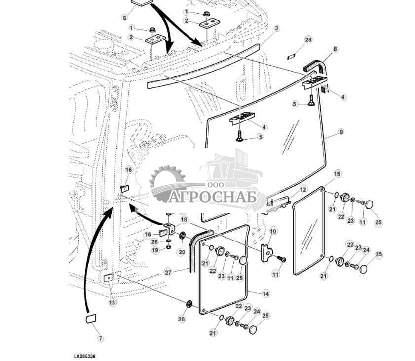 ВЕТРОВОЕ СТЕКЛО, НЕОТКИДНОЕ 